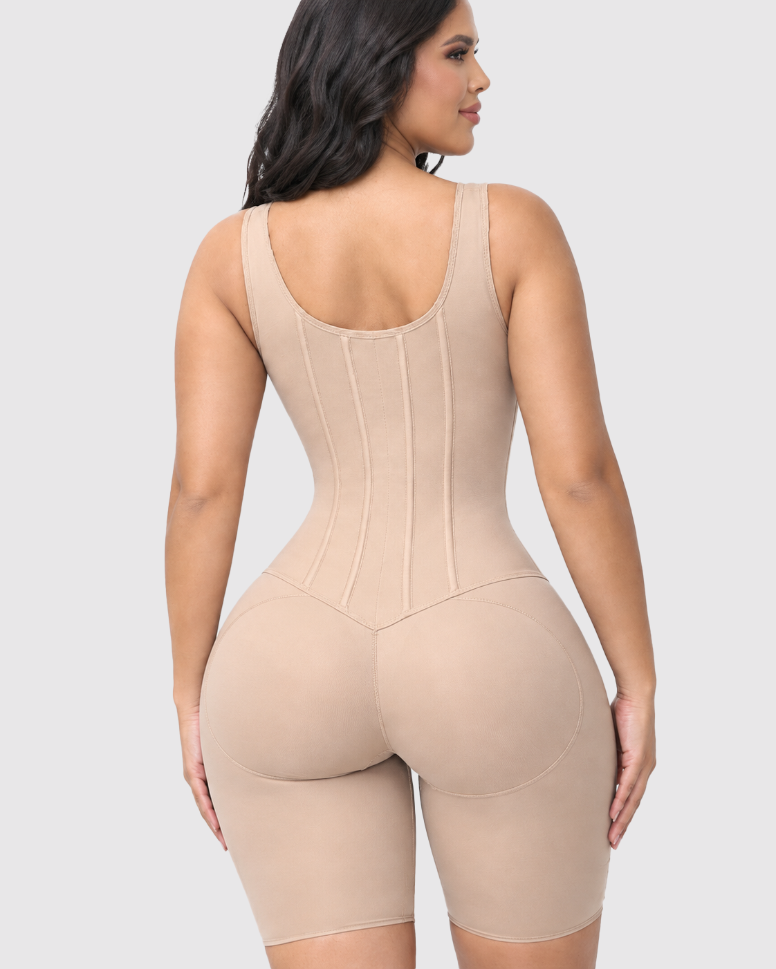 Wide Strap Front Hook Boned Tummy Control Butt Lifting Hourglass Shapewear