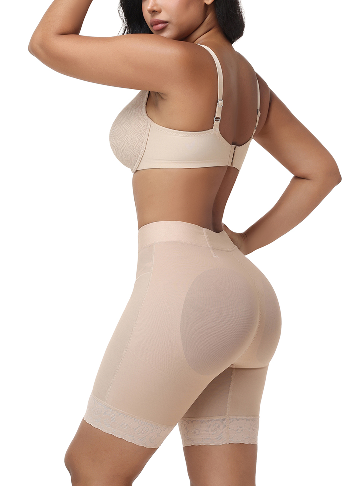 High Waist Seamless Mesh Butt Lifting Shaper Shorts