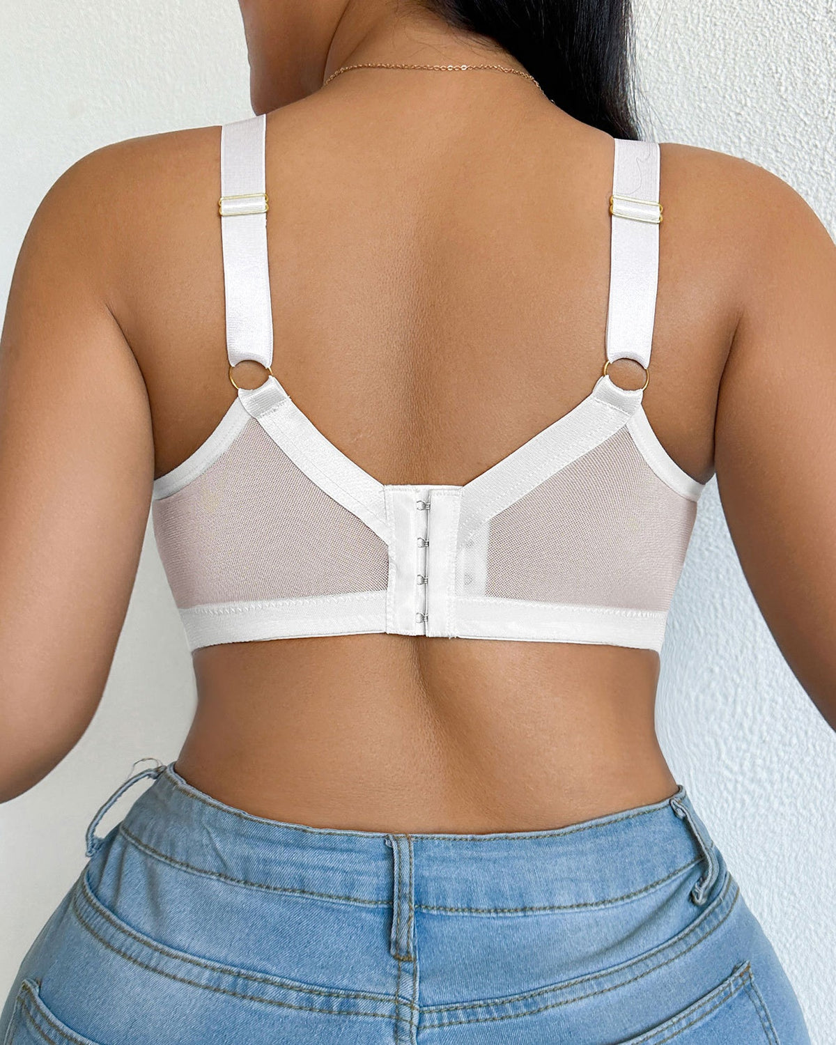 Mesh Adjustable Strap Plus Size Support Shapewear Bra