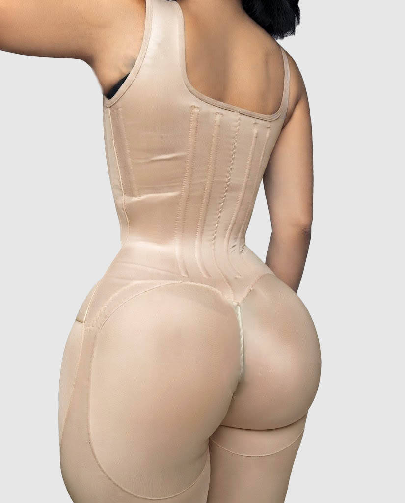 Wide Strap Front Hook Boned Tummy Control Butt Lifting Hourglass Shapewear