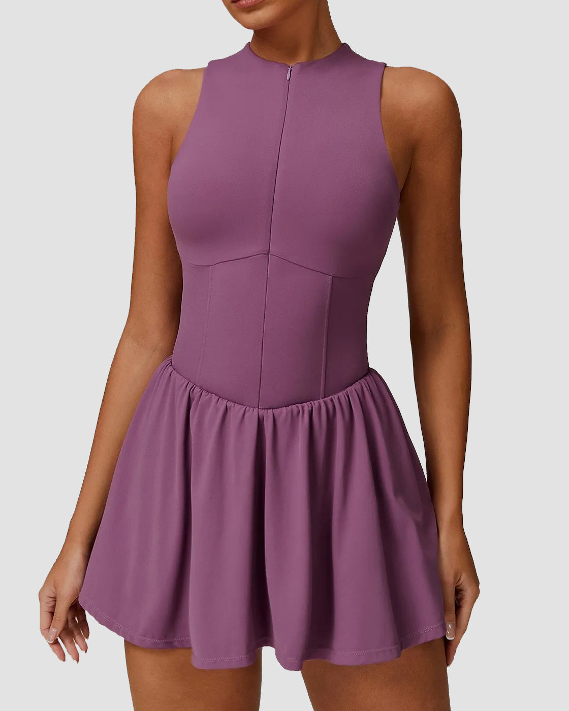 Sports Zipper Dress with Short and Pocket - By Qivii
