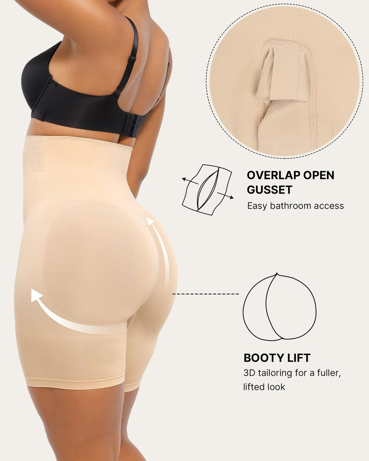 Seamless High Waist Butt Lift Invisible Shorts