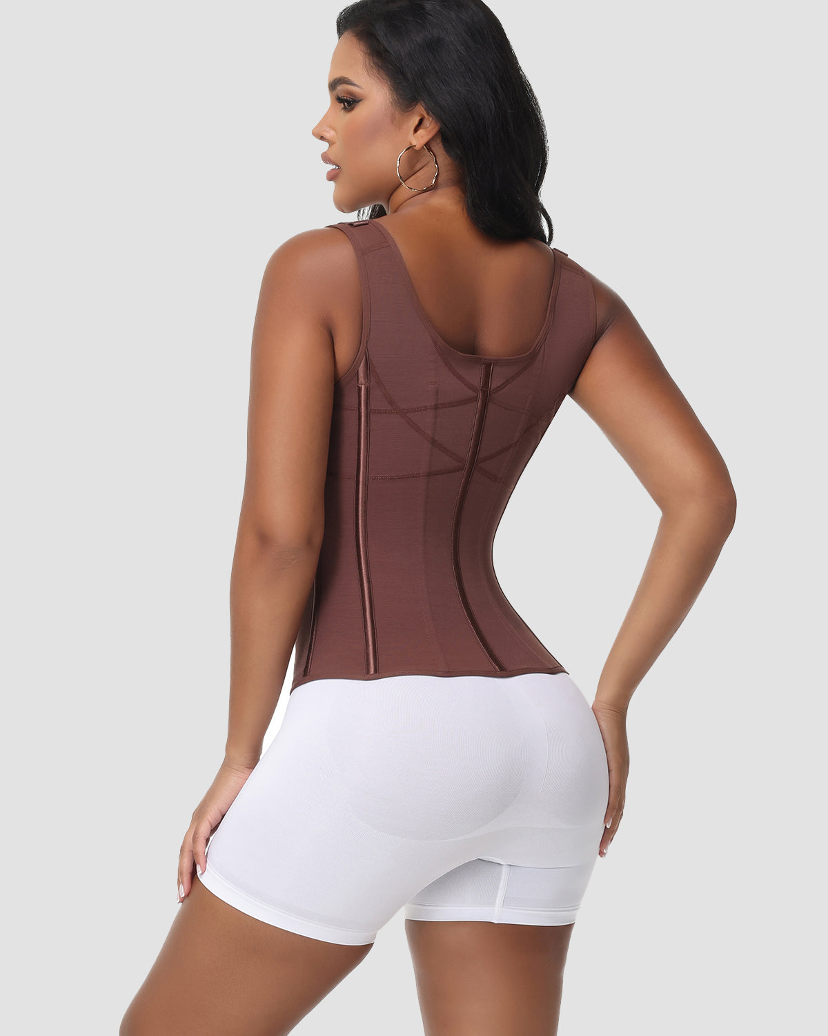 Full Coverage Double-Layer Tummy Control Waist Trainer Vest With Bra