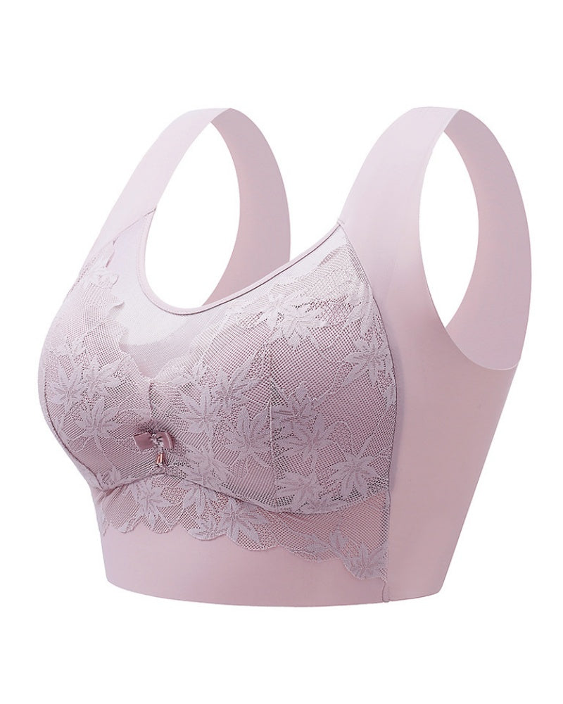 Ice Silk Thin Lace Mesh Panel Plus Size Seamless Vest Bra