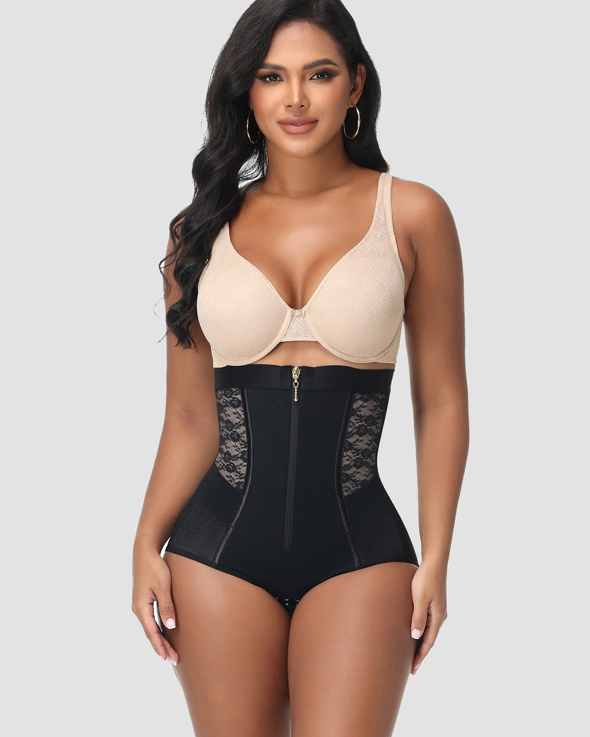 High Waist Tummy Control Butt Lifter Zipper Panty