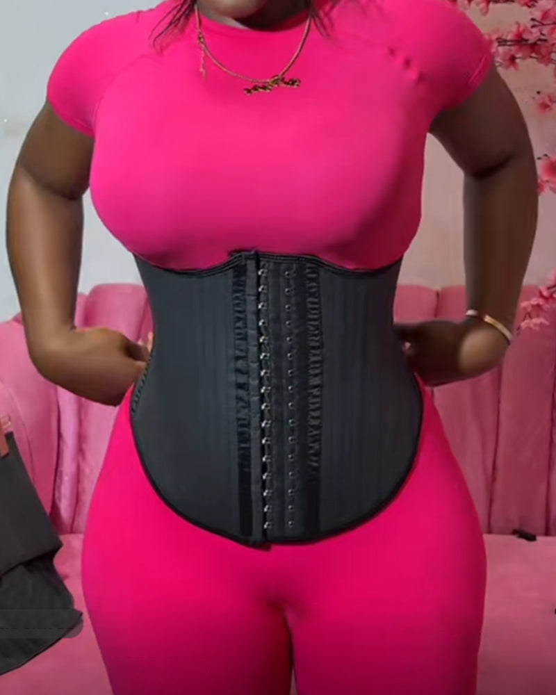 Latex Waist Trainer 25-Steel Boned Binders Corset - By Qivii
