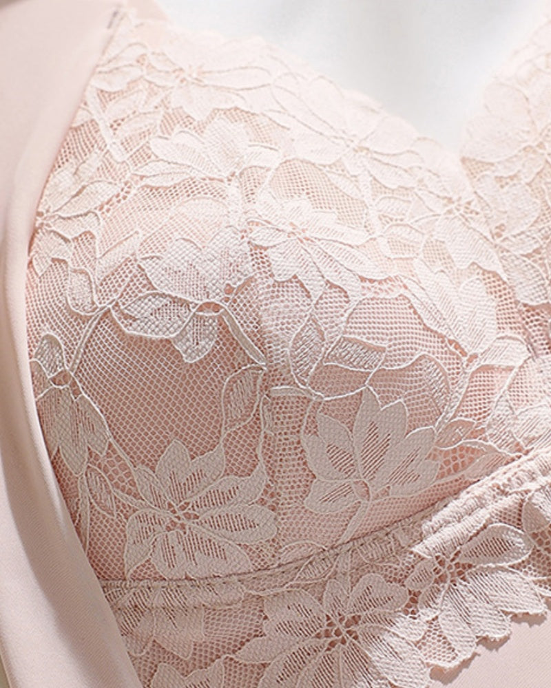 Widen Straps Lace Seamless Breathable Wire Free Vest Bra