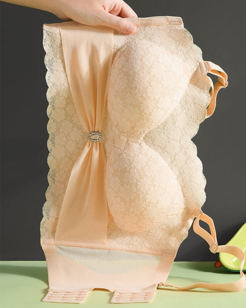 Sexy Push up Non Slip Wire Free Bra with Removable Shoulder Strap