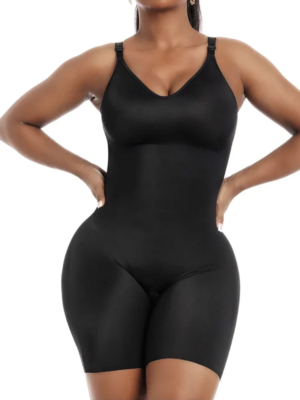 Seamless Tummy Control Shapewear Bodysuit With Built In Bra