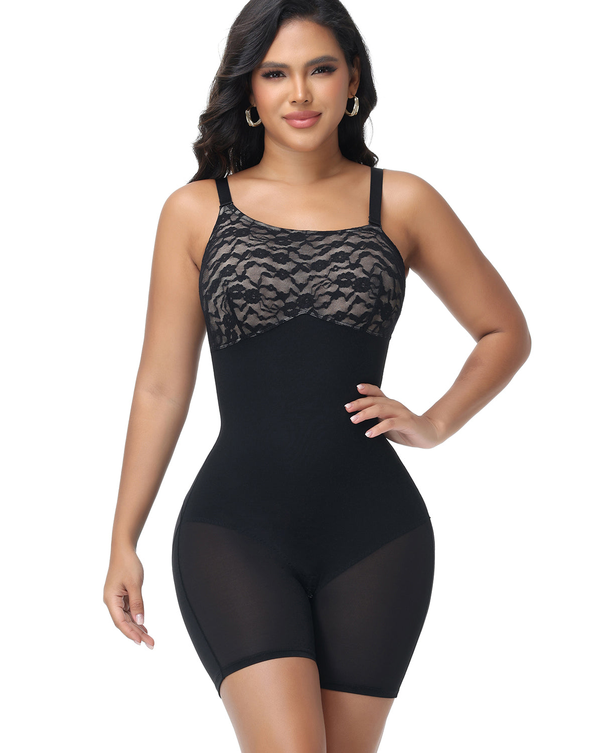 Shapshe® Lace Patchwork Shapewear With Movable Straps