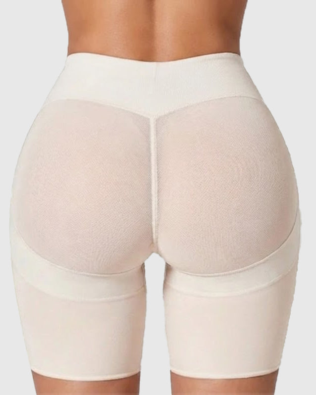 High Waist Mesh Butt Lifter Compression Shaping Shorts