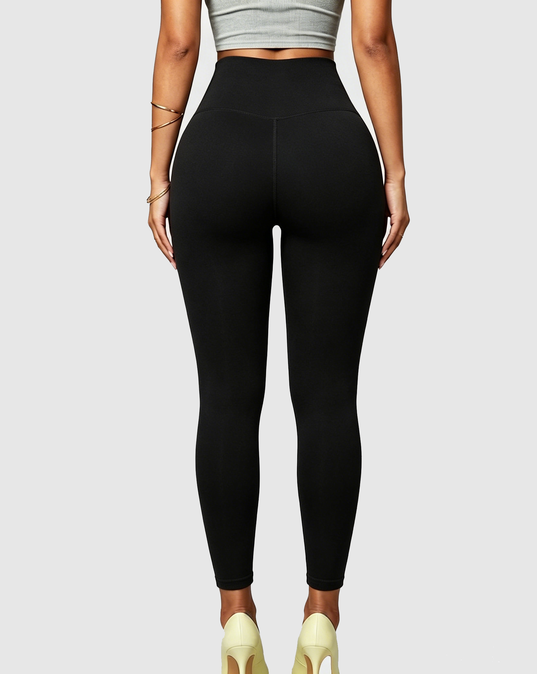 High Waist Ribbed Seamless Hip Lift Yoga Leggings - By Qivii