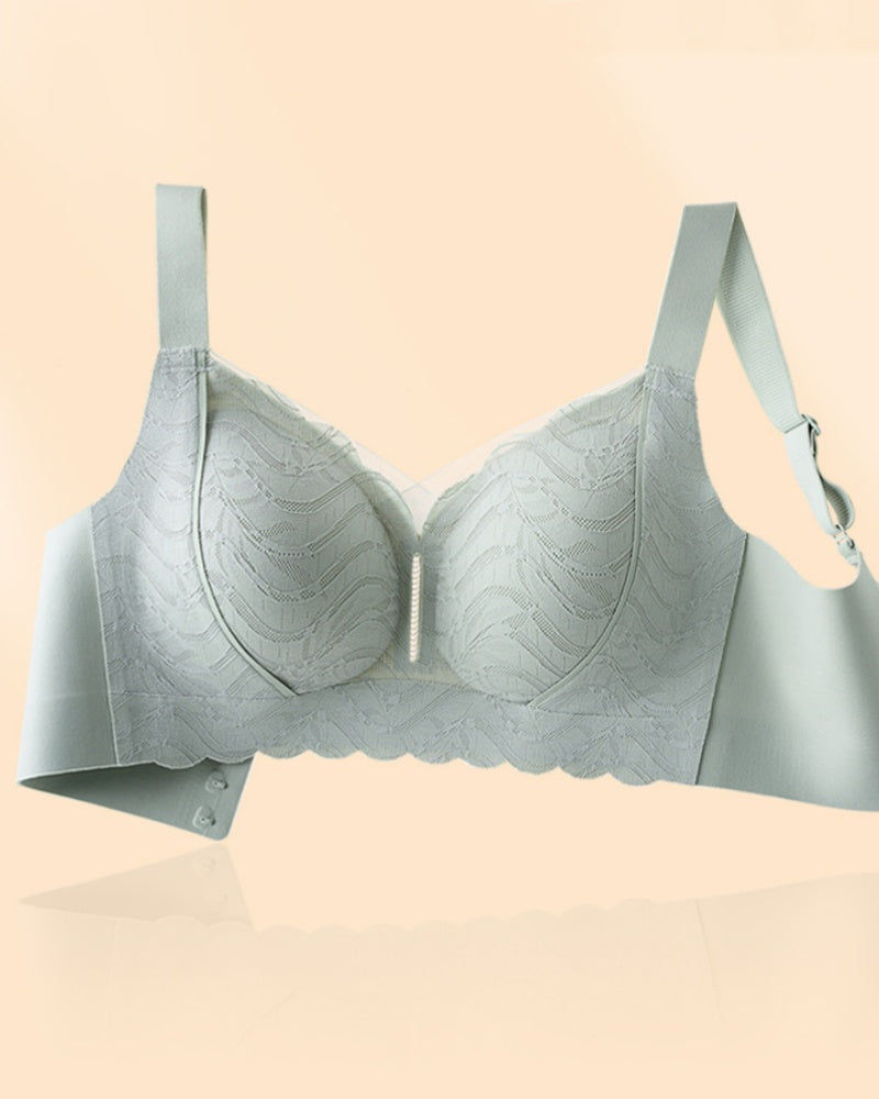 Soft Lace Wireless Full Coverage Minimizer Bra with Wide Straps