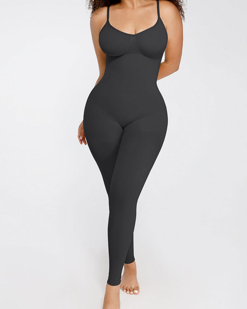 Women's Seamless Breast Support Tummy Control Full Shaping Jumpsuit - By Qivii