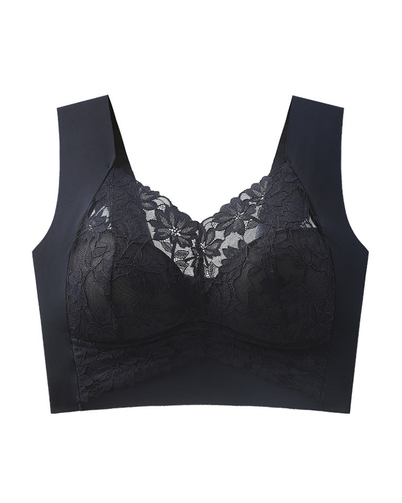 Widen Straps Lace Seamless Breathable Wire Free Vest Bra