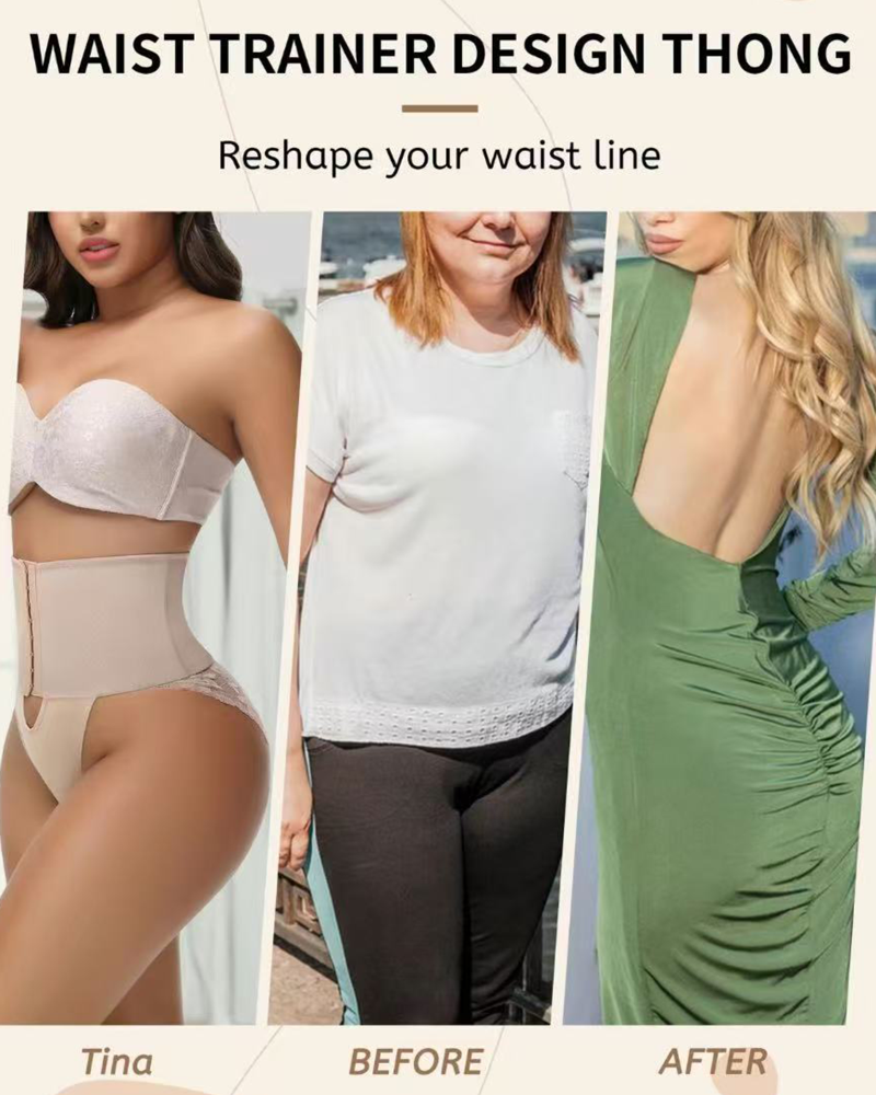 Shapshe® Front-opening Shapewear with Lace Trimmed Tummy Control Panty - By Qivii