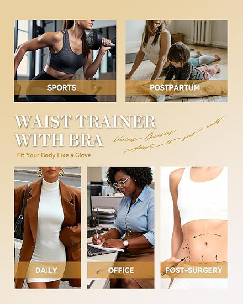 Shapshe® Women's Waist Trainer Tummy Control Hourglass Girdle With Bra