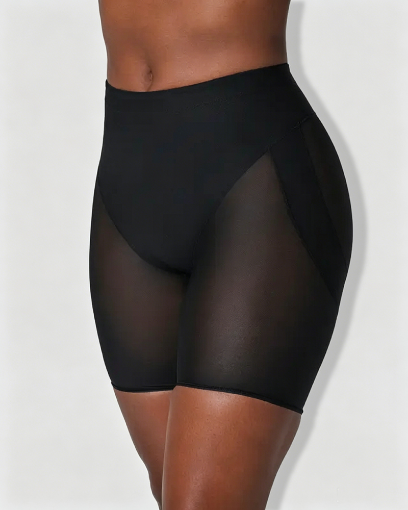 High Waist Mesh Butt Lifter Compression Shaping Shorts