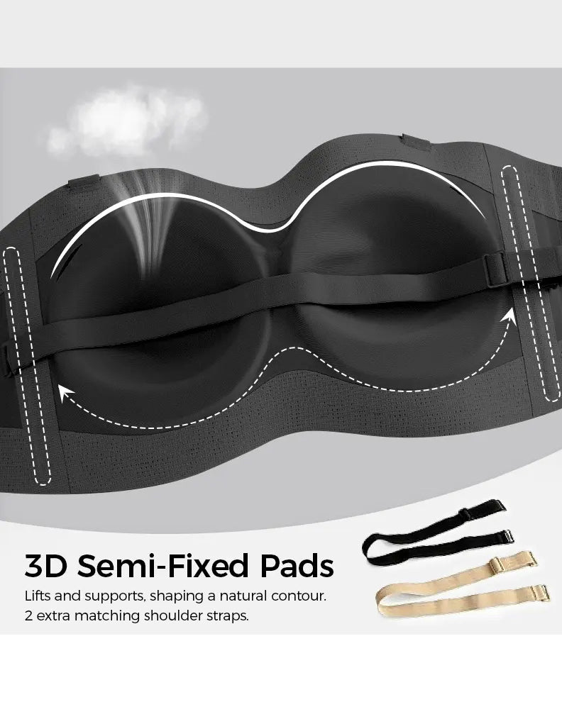 Strapless Non-slip Wireless Bra Padded Push Up Bra