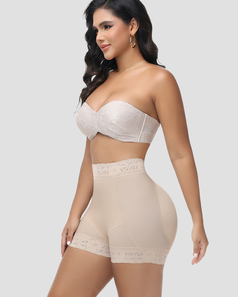 Shapshe® High Waisted Butt Lifter Shaping Shorts With Lace Trim (Pre-Sale)