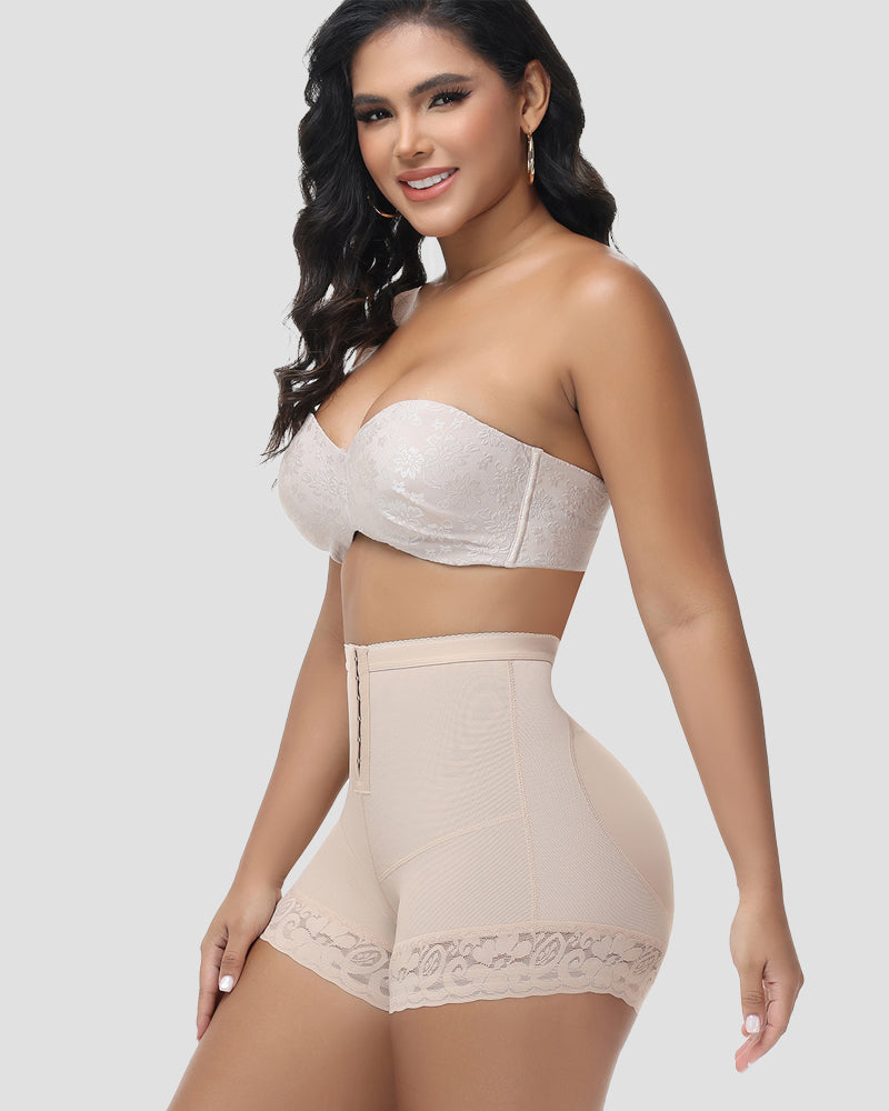 Shapshe® High Waist Hip Lift Shorts With Front Hook Closure