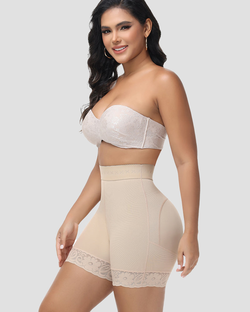 Shapshe® Lace Trim High Waist Butt Lift Shaping Shorts (Pre-Sale)
