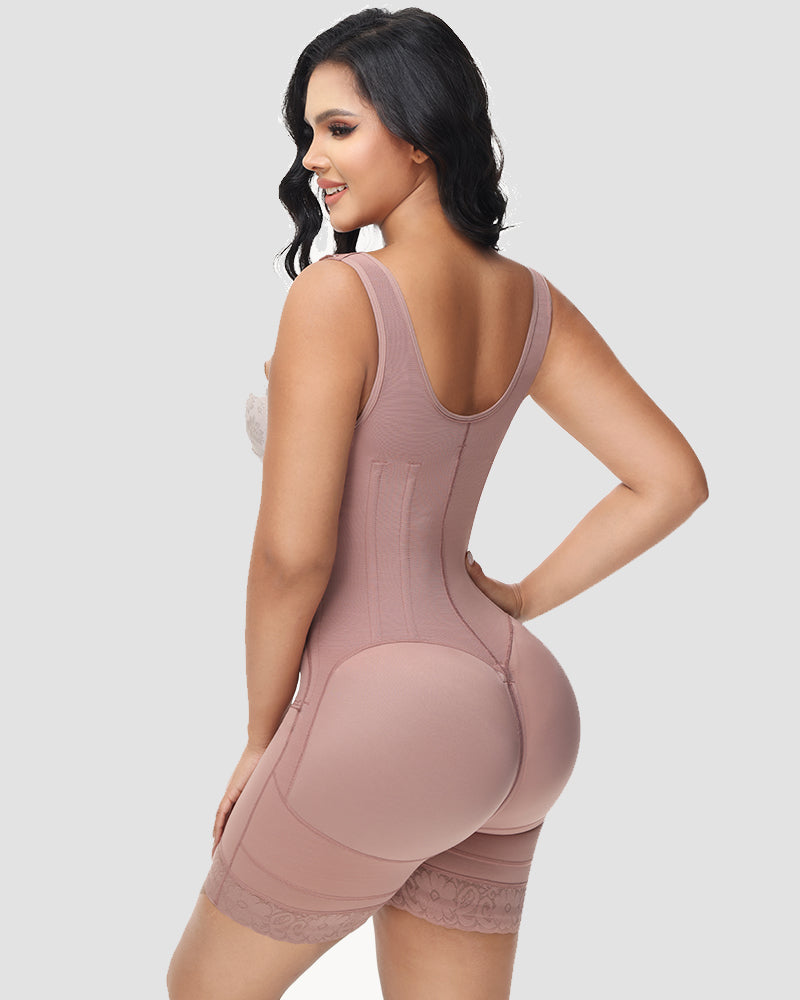 Shapshe® High compression Front Zipper Mid Thigh Shapewear