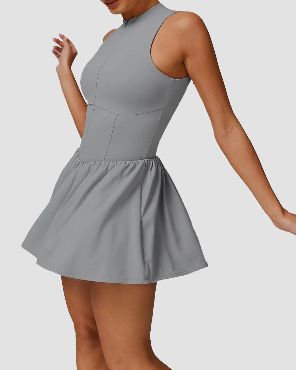 Sports Zipper Dress with Short and Pocket - By Qivii