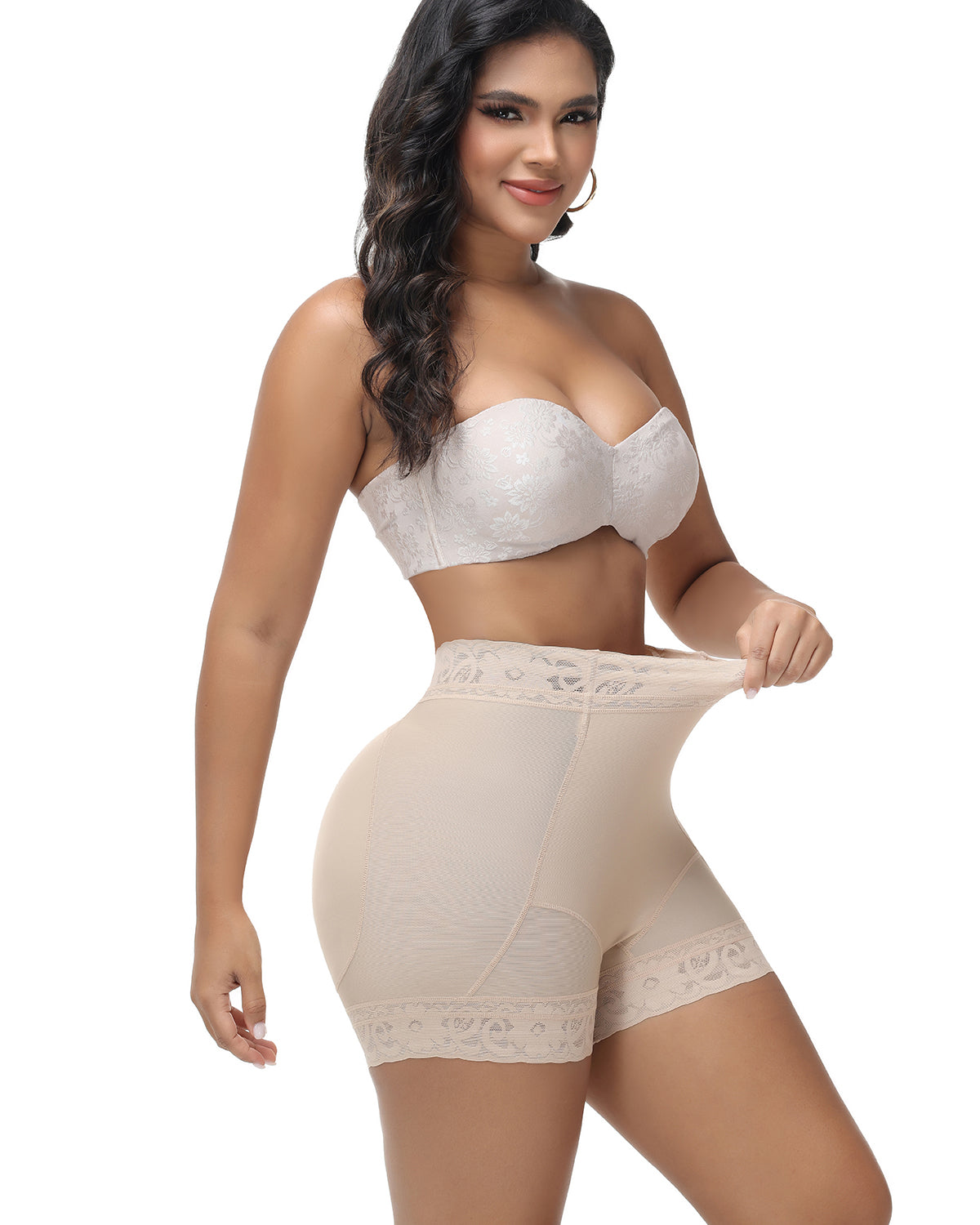 Shapshe® High Waisted Butt Lifter Shaping Shorts With Lace Trim (Pre-Sale)
