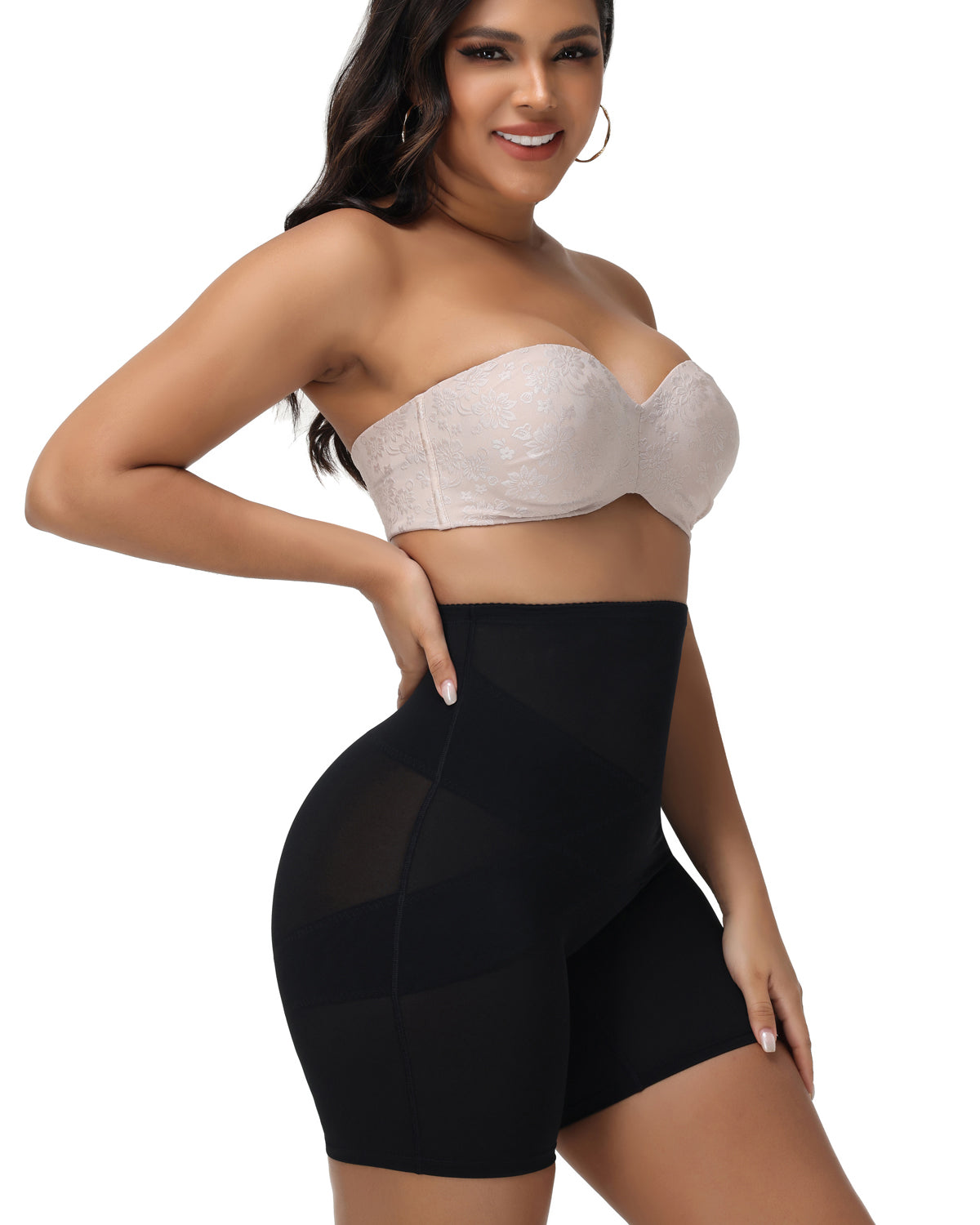 Shapshe® High Waist Mesh Cross Tummy Control Shaping Shorts (Pre-Sale)