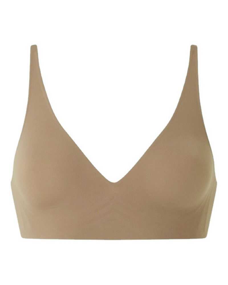 Seamless V-Neck Wireless Push Up Bra