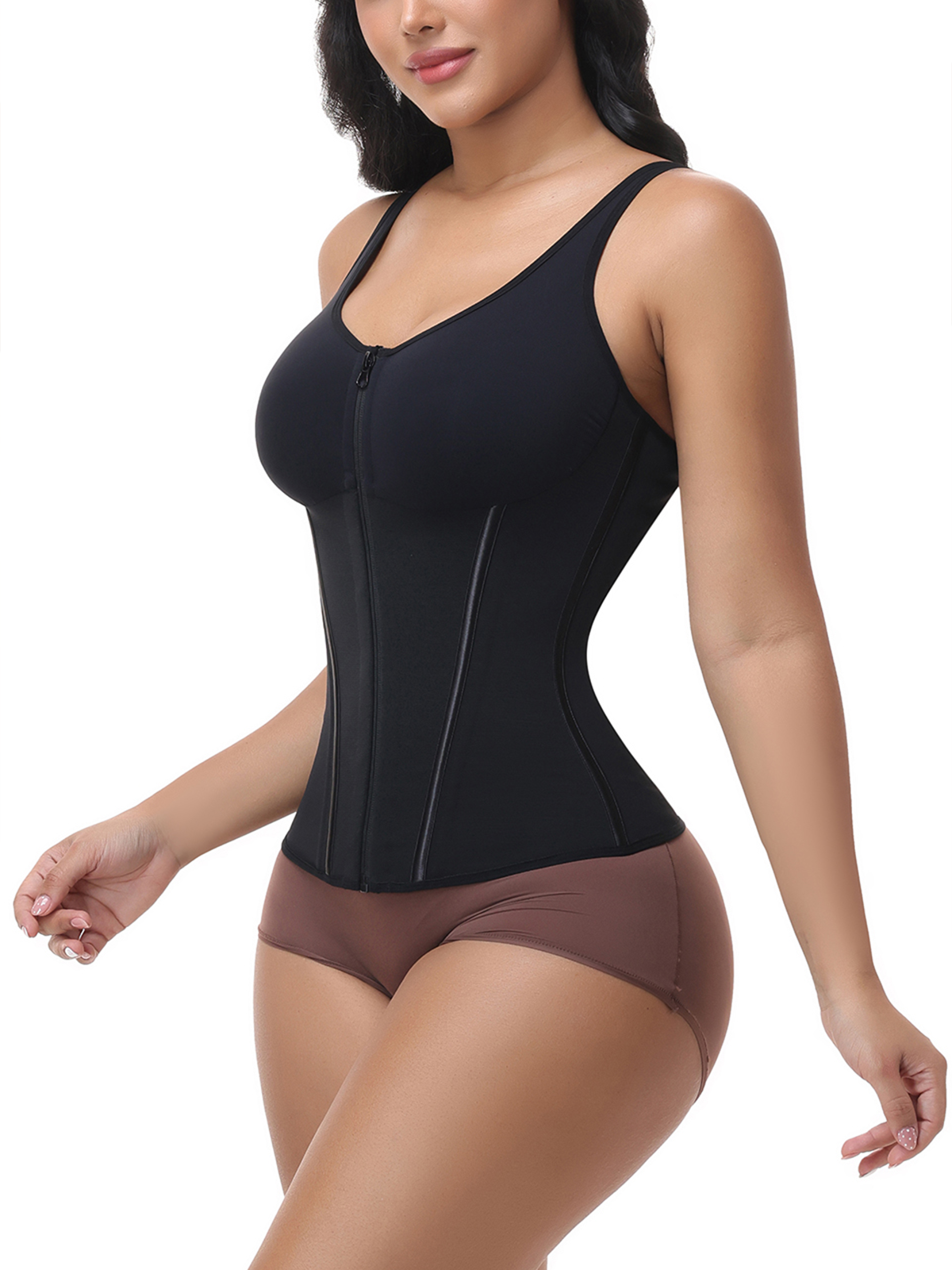 Front Zipper Adjustable Strap Waist Trainer Shapewear Vest