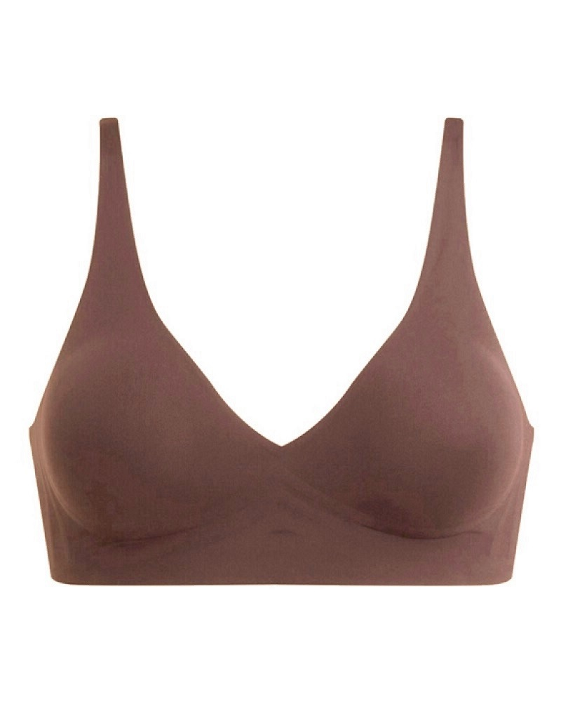 Seamless V-Neck Wireless Push Up Bra