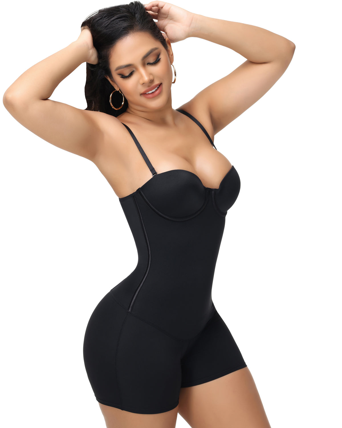 Shapshe® Built In Bra Lace Up Back Shapewear Bodysuit