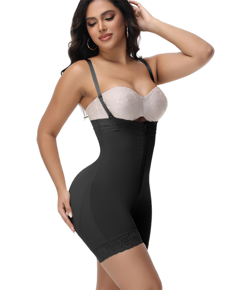 Shapshe® Fajas Zipper Crotch Detachable Straps Shaping Shorts - By Qivii