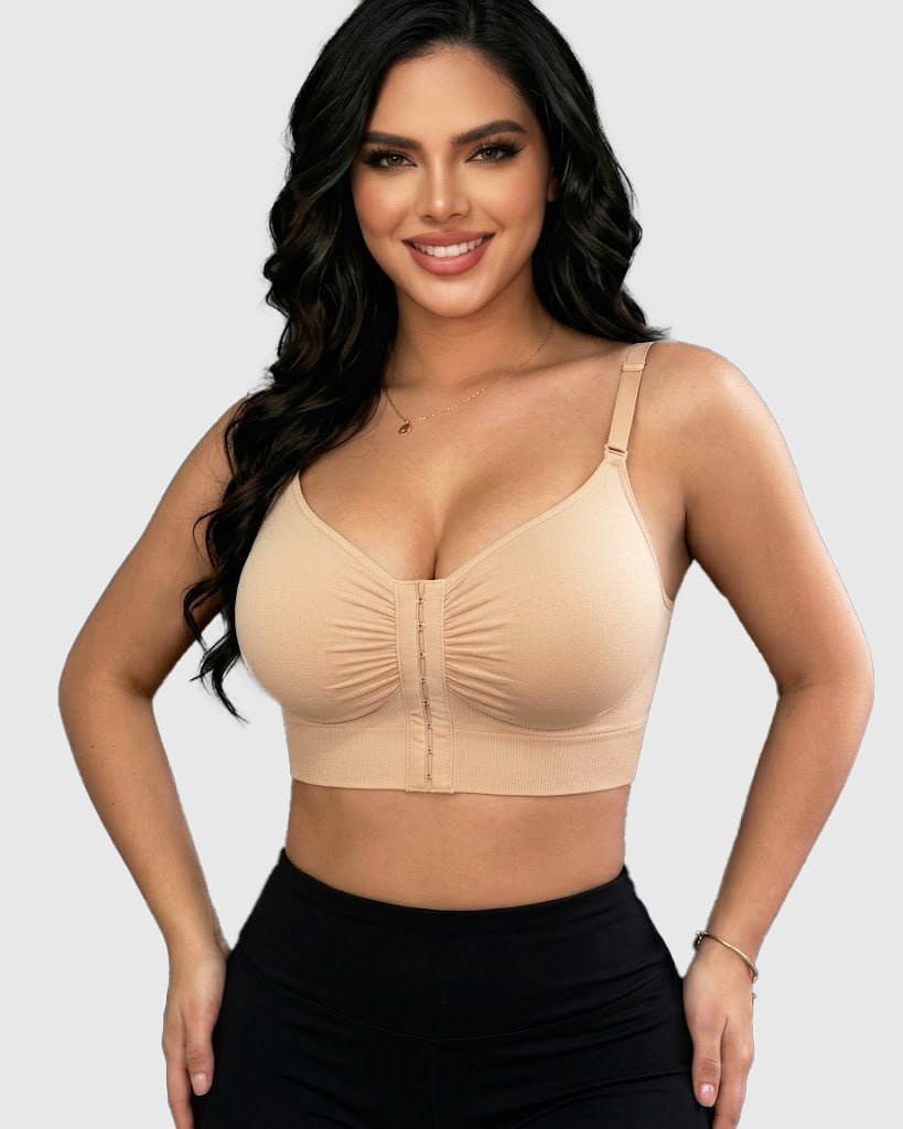 Adjustable Strap Front Hook Smoothing Unlined Wireless Bra