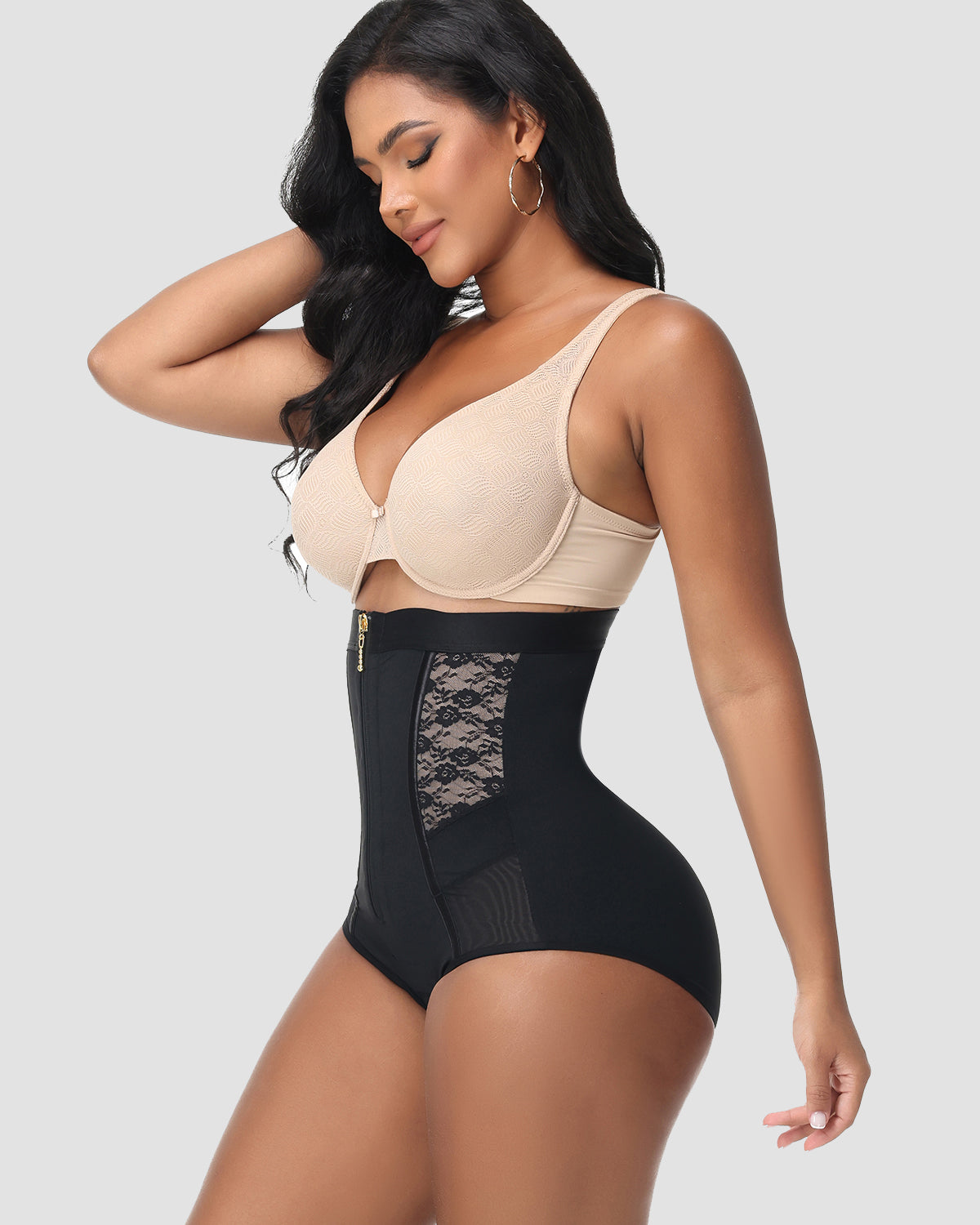 High Waist Tummy Control Butt Lifter Zipper Panty