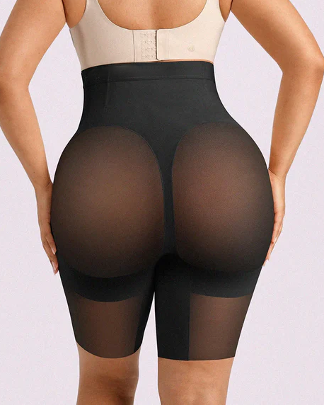High Waist Mid-Thigh Breathable Mesh Butt Lifting Shorts
