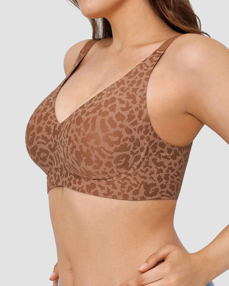 Leopard Print Wireless Full Coverage Support Bra