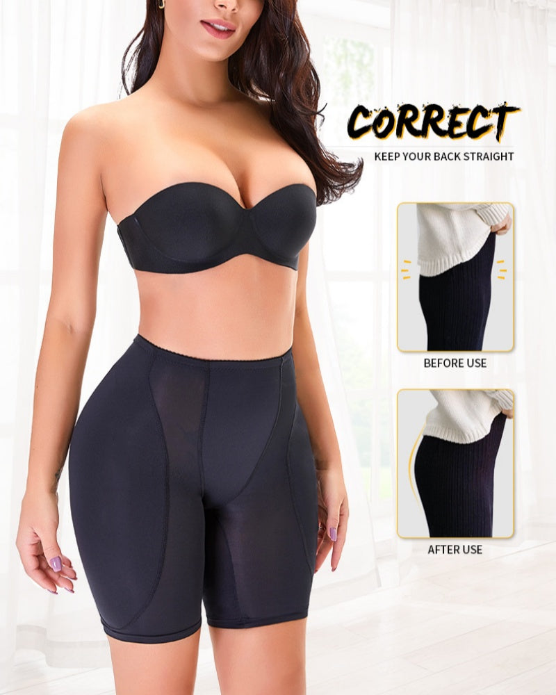 Mesh High Waisted Hip Lifting Shaping Shorts With Sponge Pad