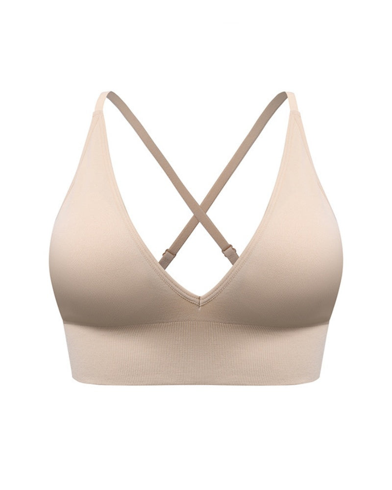 Deep V Triangle Cup Beautiful Back Bra With Adjustable Strap