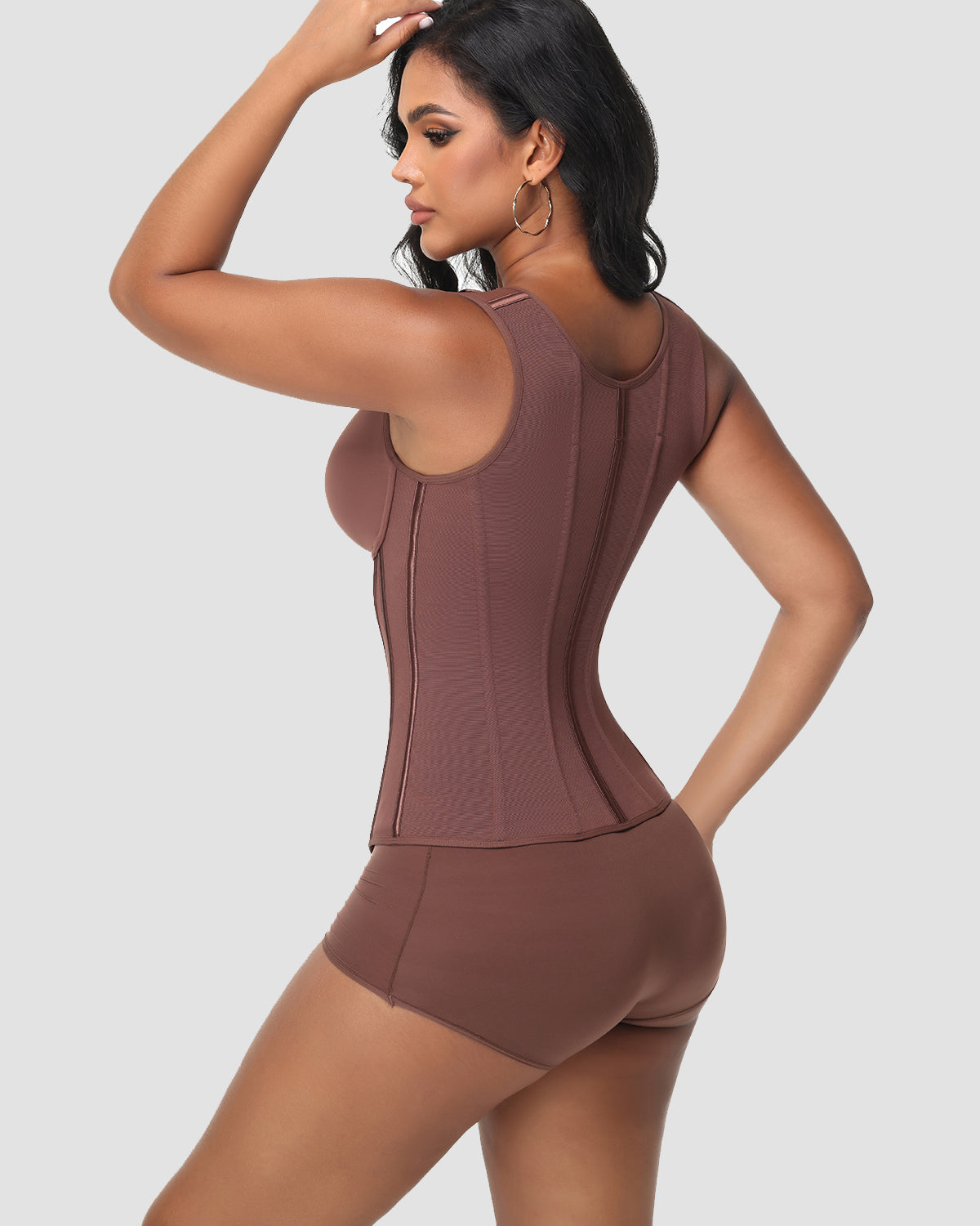 Double Compression Long Slimming Faja Waist Trainer Zipper Vest with Bra