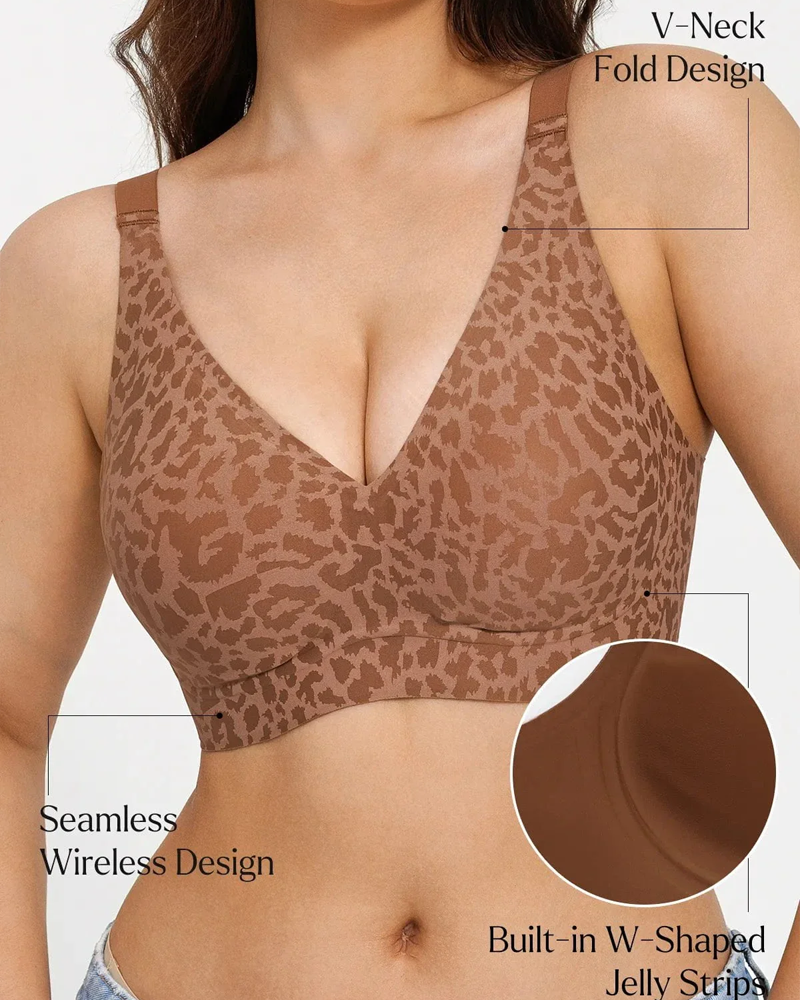 Leopard Print Wireless Full Coverage Support Bra