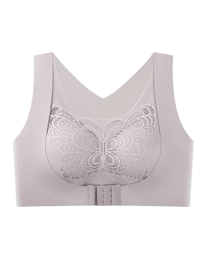Seamless Front Buckle Push up Wireless Bra Correcting Hunchback