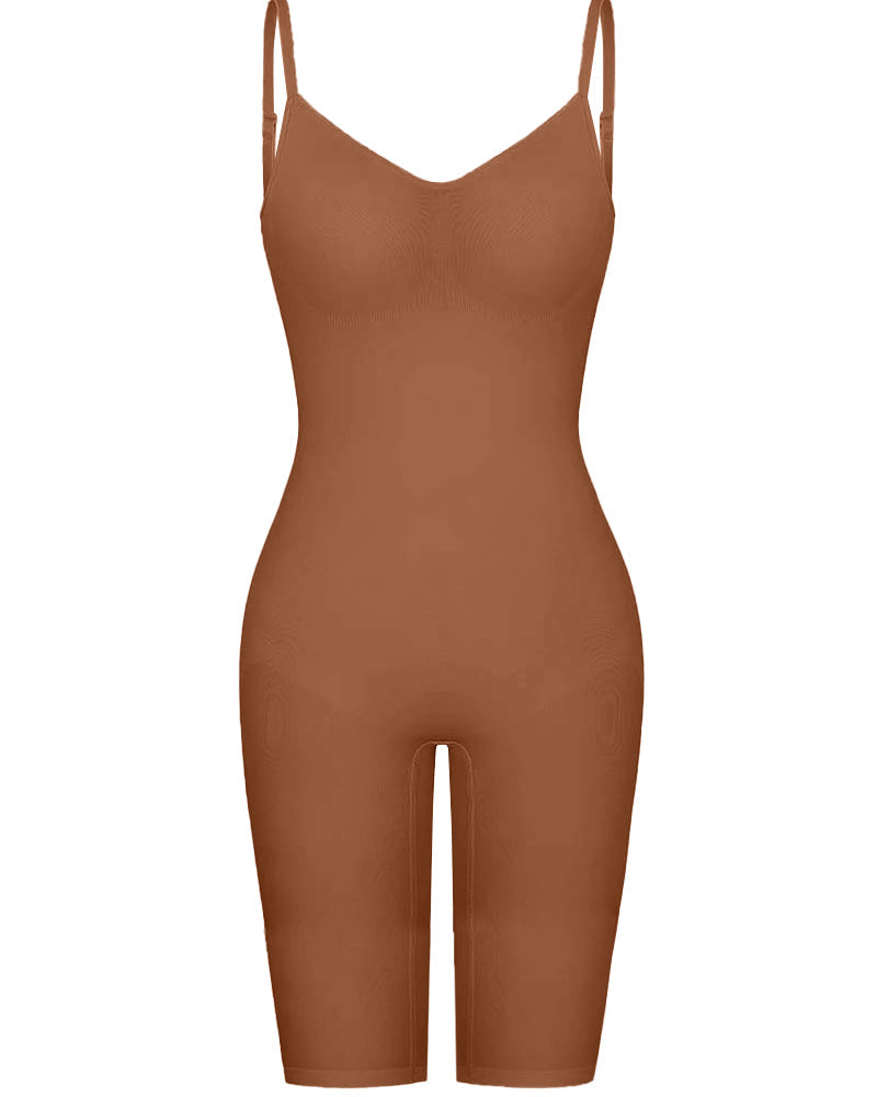 Seamless Backless Mid Length Tummy Control Shapewear Bodysuit