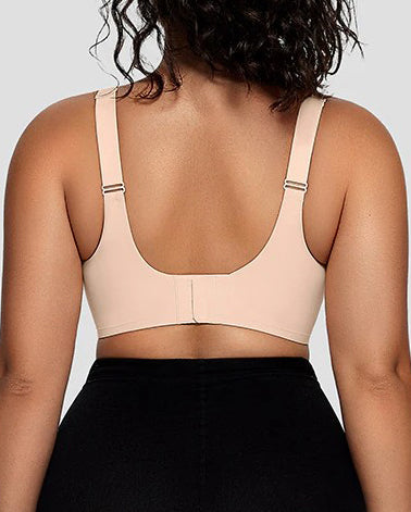 Mesh Patchwork V Neck Comfort Seamless Push up Shaping Bra