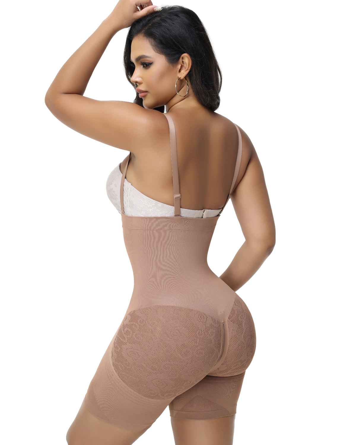 Shapshe® Hip Mesh High Waisted Faja Shaping Shorts with Zip Closure for Women