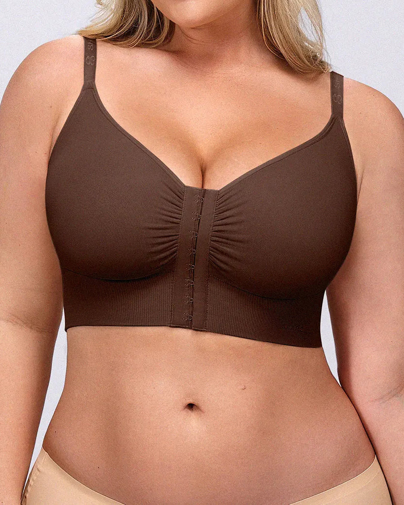 Adjustable Strap Front Hook Smoothing Unlined Wireless Bra