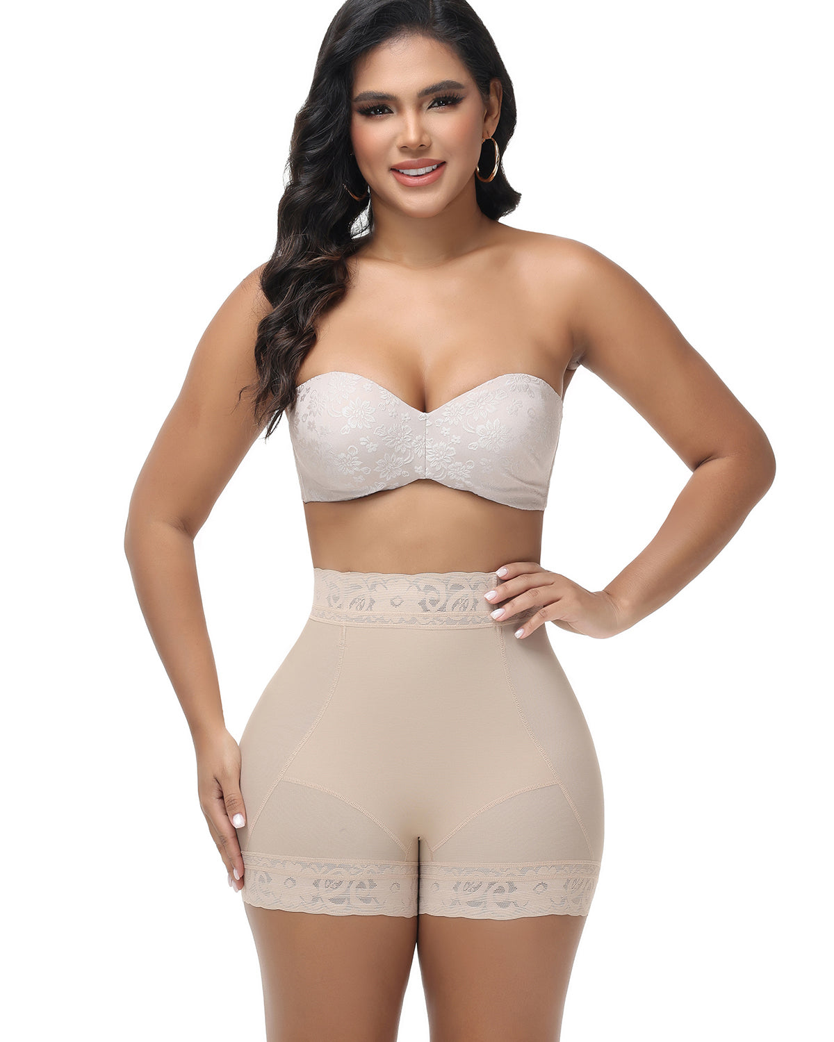 Shapshe® High Waisted Butt Lifter Shaping Shorts With Lace Trim (Pre-Sale)