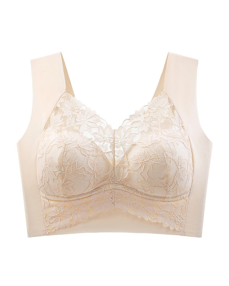 Widen Straps Lace Seamless Breathable Wire Free Vest Bra